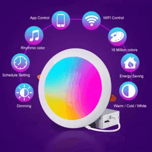 Đèn LED Downlight thông minh WiFi, RGB Dimming 16 triệu màu, 18W