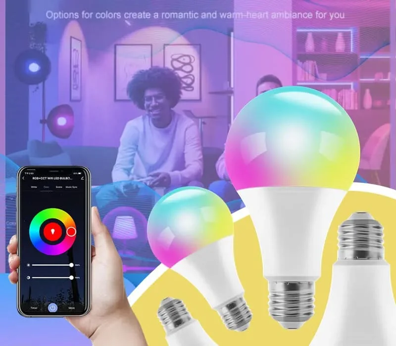 Bóng đèn LED Bulb thông minh WiFi, RGB Dimming 16 triệu màu, E27/A60/10W - Image 2