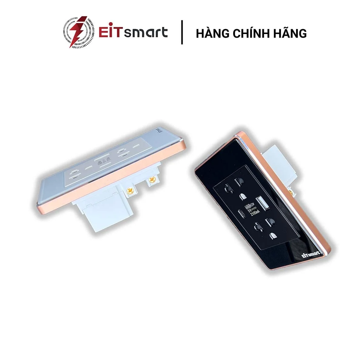 Ổ cắm đôi 3 chấu EITsmart Mặt kính chống trầy Viền nhôm - Image 7