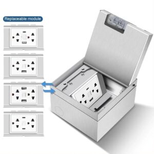 Ổ cắm âm sàn có sạc USB Type-C EITsmart Khung inox