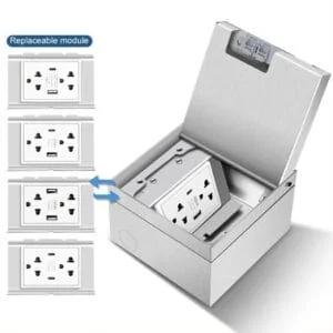 Ổ cắm âm sàn có sạc USB Type-C EITsmart Khung inox