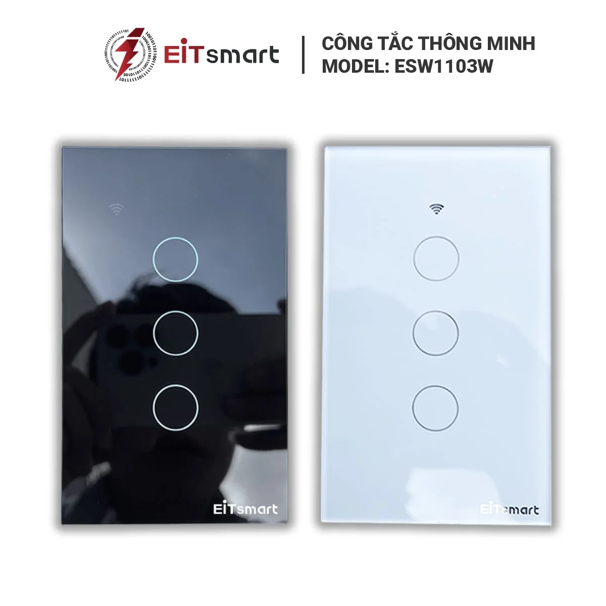 Công tắc thông minh WiFi 3 nút EITsmart Mặt kính tràn viền - Image 4
