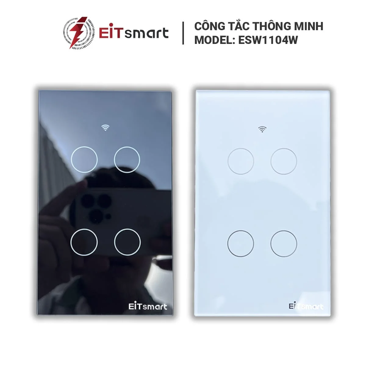 Công tắc thông minh WiFi 4 nút EITsmart Mặt kính tràn viền - Image 12