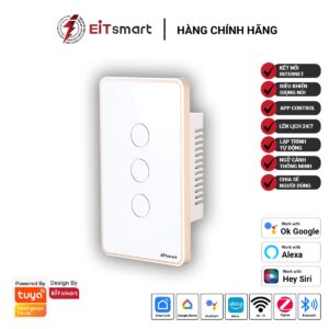 Công tắc thông minh 3 nút Zigbee EITsmart Kính chống trầy Viền nhôm