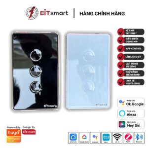 Công tắc thông minh WiFi 3 nút EITsmart Kính lõm Chống trầy