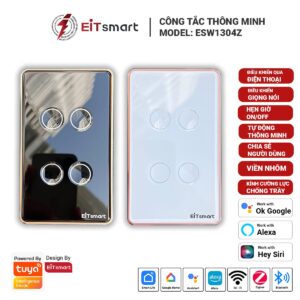 Công tắc thông minh 4 nút EITsmart Mặt kính lõm Chống trầy